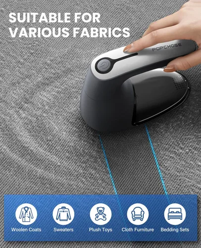 Miniatura 9 de POPCHOSE Afeitadora de tela para ropa, removedor eléctrico de pelusas, afeitadora de suéter para quitar pelusas, depiladora para ropa, muebles, Gris