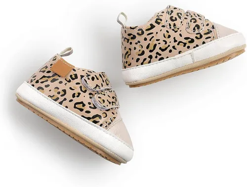 Miniatura 8 de QWZban Zapatos de bebé para niños y niñas, zapatillas de deporte con suela de goma antideslizante, para cuna de bebé, zapatos de vestir