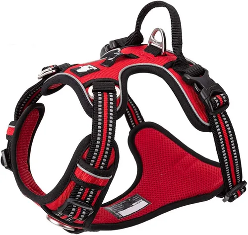 Miniatura 8 de TRUE LOVE Arnés para perro sin tirones de nylon reflectante para mascotas ajustable, control cómodo, colores brillantes Truelove TLH56512 Marrón