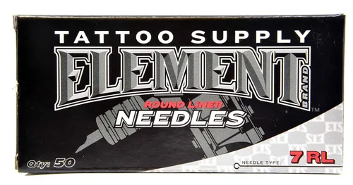 Miniatura 3 de Element Tattoo Supply Agujas de tatuaje de barra larga, sombreado redondo, caja suelta 3RS de 50 agujas desechables estériles profesionales