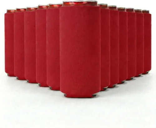 Miniatura 15 de Slim - Paquete de 12 fundas enfriadoras de latas con aislamiento de neopreno en blanco para latas de cerveza y refrescos delgados de 12 onzas