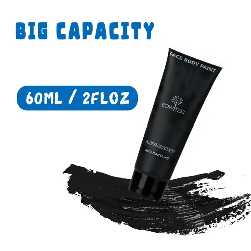 Miniatura 3 de Bowitzki Pintura facial y corporal de 2 onzas, maquillaje en crema, 2.0 fl oz, pintura facial a base de agua, efectos especiales para adultos, Negro
