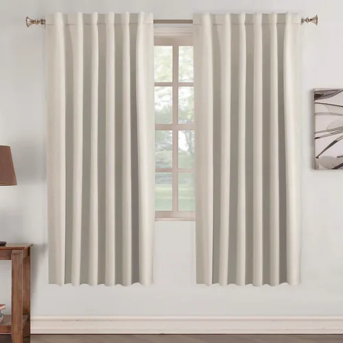 Miniatura 75 de Turquoize Cortinas Opacas para Tratamiento de Ventana con Trabillas Traseras para Sala de Estar/Dormitorio, Tratamientos de Ventana con Aislamiento