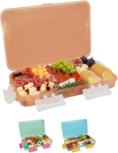 Miniatura 11 de SubSafe Caja fuerte para charcutería, sin BPA, tabla de embutidos segura para alimentos con tapa y asa, organizador portátil de bandeja