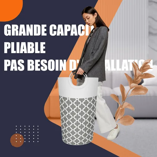 Miniatura 3 de Caroeas Cesta ligera para ropa sucia de 90L (13 colores), cesta de lavandería impermeable, bolsa de lavandería con asas acolchadas, cesta de ropa
