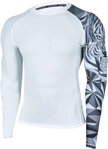 Miniatura 10 de HUGE SPORTS Camisas de baño para hombre de manga larga UPF 50+ con protección contra erupciones solares y protección UV Dividir