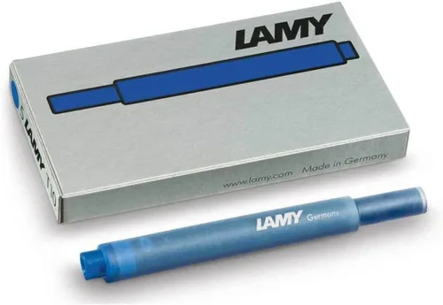Lamy Cartucho de tinta para pluma estilográfica gigante T 10 unisex, paquete de 5 unidades, color azul lavable