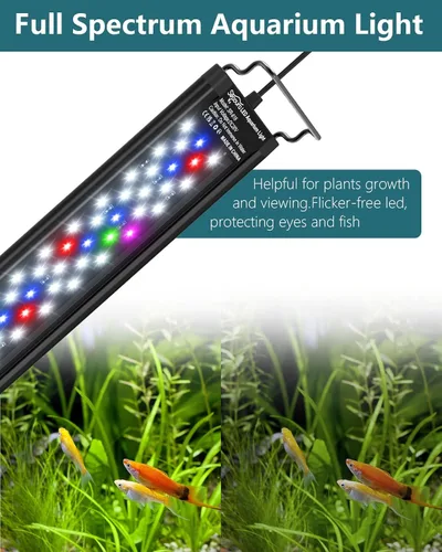 Miniatura 4 de SEAOURA - Lámpara LED para acuario de plantas - Luz de tanque de peces de espectro completo con temporizador, encendido/apagado automático, 12-18