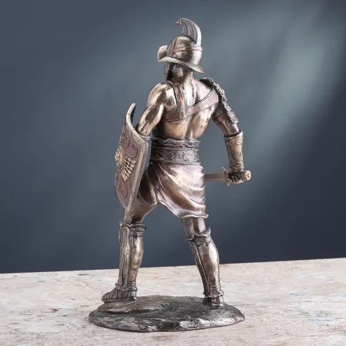 Miniatura 7 de VERONESE DESIGN Estatua del Rey Leonidas Guerrero Griego de Esparta de Resina Bronceada Fundida en Frío de 8.5 Pulgadas de Altura