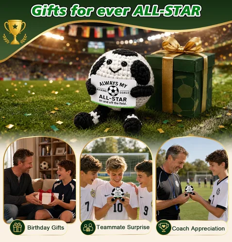Miniatura 5 de Graciosos regalos de fútbol para niños, niñas, hombres, mujeres, mini accesorios de pelota de fútbol, cosas geniales, jugadores, amantes, peluches