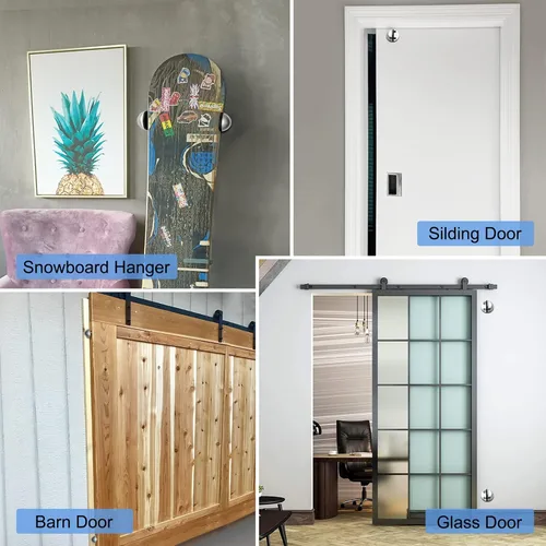 Miniatura 6 de Paquete de 6 topes de puerta, topes adhesivos para puerta montados en el suelo, sin taladro, con protector de pared de parachoques de goma, acero