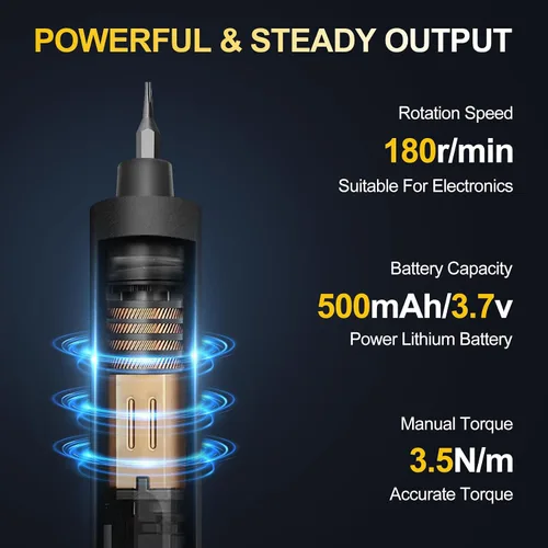 Miniatura 3 de Juego de destornilladores eléctricos de precisión de 3.7 V, mini destornillador eléctrico 76 en 1 con carga USB, kit de herramientas de reparación