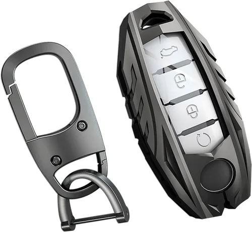 Miniatura 19 de Funda para llavero Nissan con llavero, elegante y duradera funda de protección de aleación de zinc compatible con Altima Maxima Rogue Armada