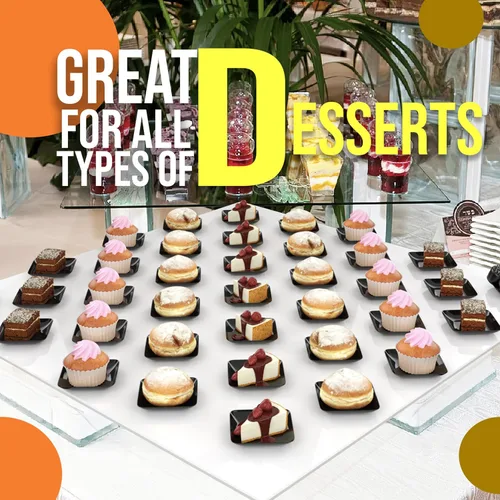 Miniatura 5 de Exquisite Mini platos de postre pequeños, paquete de 120 platos desechables negros de 2.4 x 2.4 pulgadas, pequeños de plástico sin BPA para bodas