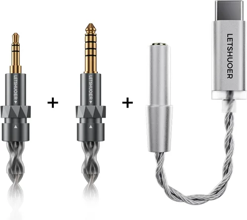 Miniatura 6 de Letshuoer S12 Ultra Auriculares Intraaurales con Controlador Plano de 14.8mm IEM, Auriculares HiFi con Cable Desmontable de 392 Hilos Chapado en Moca