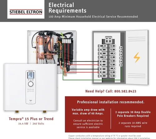 Miniatura 4 de Stiebel Eltron- Calentador de agua sin tanque, 15 Plus, 240.0 volts