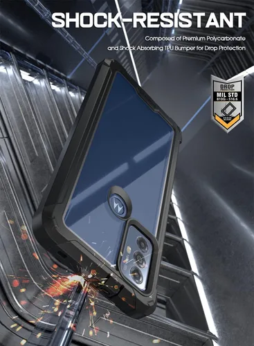 Miniatura 5 de Poetic Guardian - Funda para Motorola Moto G Play (2023), [probada en caídas de grado militar de 20 pies] cubierta híbrida de cuerpo completo a Negro