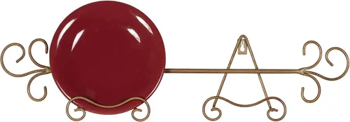 Touch of Class Galla - Estante pequeño para platos, dorado satinado, soporte de metal para colector, soportes decorativos vintage para pared,