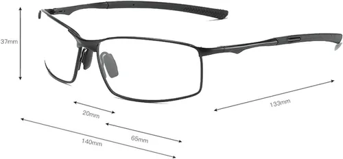 Miniatura 6 de Gafas de lectura fotocromáticas de transición multifocal progresiva de metal cuadrado para hombre, lentes de sol UV400