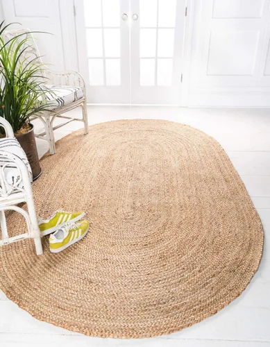 Miniatura 15 de Unique Loom Colección Jute Trenzado - Alfombra de área Dhaka (7' 1" x 10' Rectángulo, Blanco)