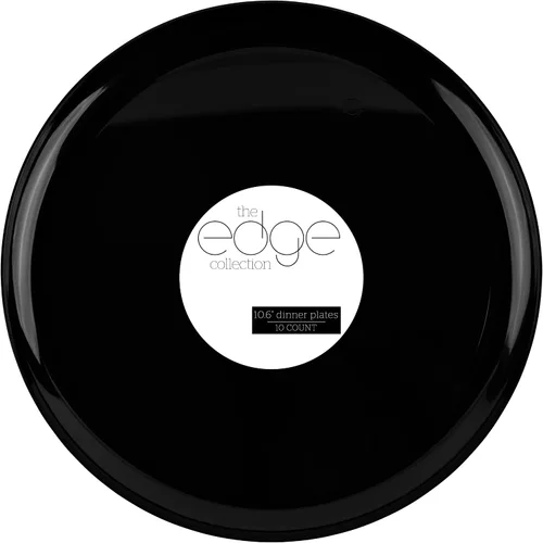 Miniatura 52 de [30 unidades de 8.6 pulgadas] Platos de fiesta de plástico azul oscuro Colección Edge Collection Premium pesado elegante vajilla desechable