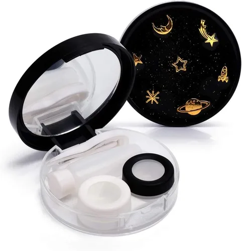 Miniatura 12 de ofone Estuche para lentes de contacto, estuches de lentes de contacto de estrellas, estuche de viaje con herramienta removedora, pinzas, solución