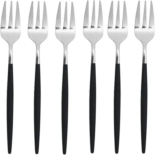 Miniatura 8 de Juego de 6 espátulas de pastel de pizza para tartas, espátulas de acero inoxidable 18/10, tenedores para tartas, mini tenedores para frutas