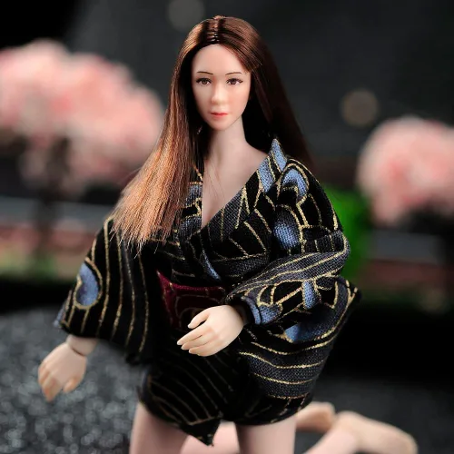 Miniatura 6 de Esculpe de cabeza femenina a escala 1/12, Europen Beauty Planted Hair Head Tallado para 6 pulgadas Phicen TBLeague figura de acción cuerpo