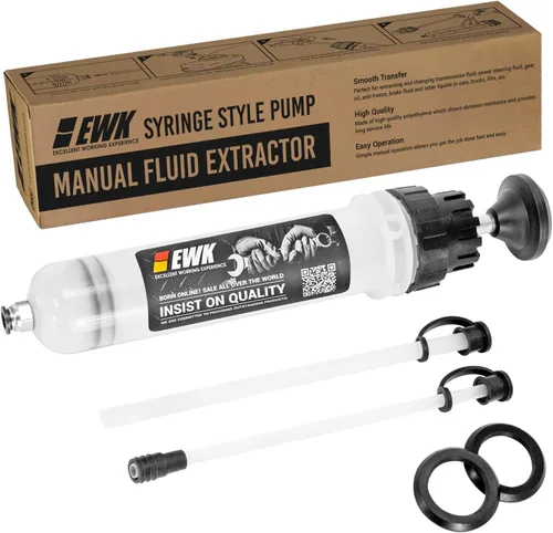 EWK Extractor de Jeringa de Fluido Automotriz de 200cc con Manguera para Cambio de Aceite de Coche