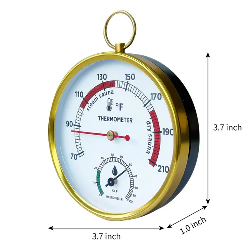 Miniatura 5 de Termómetro de sauna Fahrenheit e higrómetro, cordón mejorado montado para caja de sauna de vapor portátil, ideal