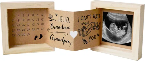 Yudarte Regalos de recuerdo para abuelos por primera vez, anuncio de embarazo para abuela y abuelo, anuncio de bebé, ecografía, caja de imágenes de