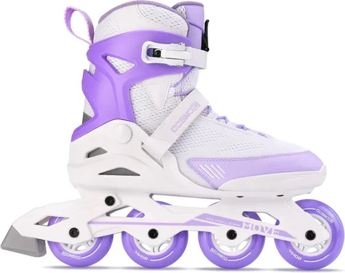 Move - Patines en línea para mujer y hombre, patines profesionales para adultos, para uso en interiores y exteriores, talla 5-12 Blanco/Morado