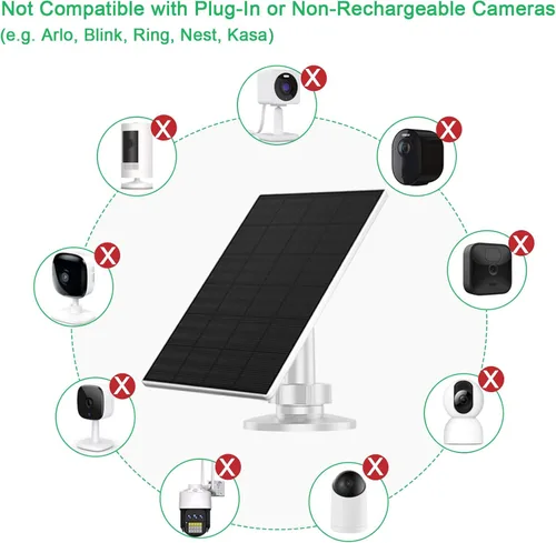 Miniatura 3 de FUTUREZEN Panel solar de 2 W para cámaras de seguridad, cargador solar de 5 V para cámaras de batería recargable con puertos micro USB y USB-C