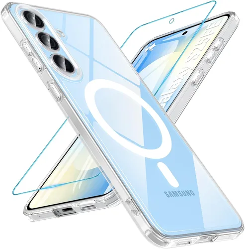 Miniatura 40 de OWKEY Funda magnética para Samsung Galaxy S23 de 6.1 pulgadas, para Magsafe con protector de pantalla, protección de grado militar, a prueba