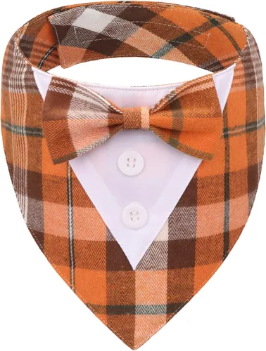 Miniatura 6 de ADOGGYGO Bandana de esmoquin para perro de cumpleaños, collar azul con corbatín, disfraz formal ajustable de cumpleaños para perros extra pequeños