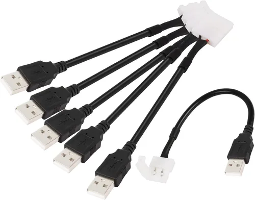 Conector de luz LED USB de 0.394 in - USB a 2 pines, clip sin soldadura para tiras de luz LED 3528/5050 (paquete de 6)