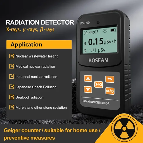 Miniatura 3 de Detector de Radiación Nuclear, Contador Geiger con Sonido de Clic para Rayos Beta Gamma X, Dosímetro Radioactivo de Alarma Portátil para Tratamiento