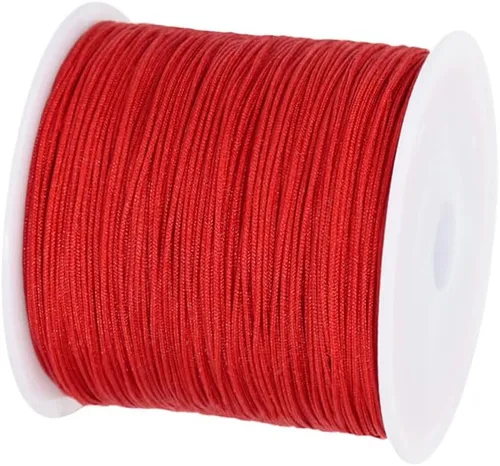 Miniatura 2 de Cuerda de nailon de 109 yardas de 0.031 in para pulseras de macramé, nudos chinos, collares, colgantes, fabricación de joyas (rojo)