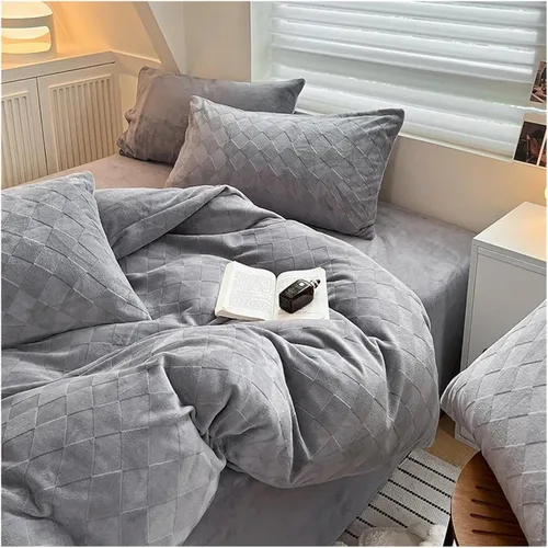 Miniatura 2 de Winter Bedding Sets Double Plush Duvet Cover Sheet Pillowcase 4 Piece Queen Size Sheet Set,Bedding