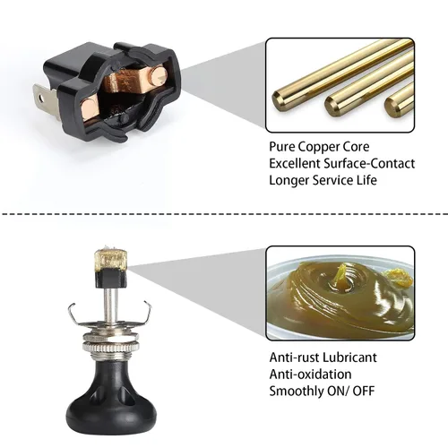 Miniatura 9 de 10L0L Botón de interruptor de faros delanteros para carrito de golf para Yamaha, Club Car, EZGO, estilo Push Pull Style, interruptor de luz