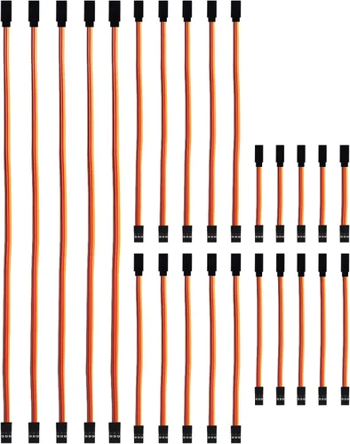 Cable de extensión servo de 25 piezas, 5 tamaños, 3 pines, cable de extensión servo macho a hembra, cable de cable servo RC para control remoto de