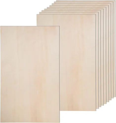 Paquete de 12 hojas de tilo para manualidades - 12 x 20 x 1/8 pulgadas - 3 mm de espesor, hojas de madera contrachapada con superficies lisas -