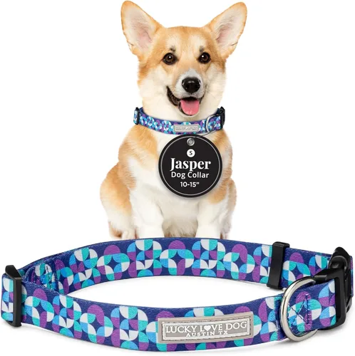 Miniatura 75 de Lucky Love Dog - Collar de perro ajustable con hebilla de fácil clic para los grandes, duradero y cómodo para perros machos y hembras, collar