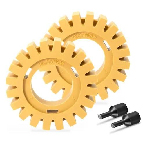 Miniatura 10 de Rueda de Goma Eliminadora de Calcomanías Dentada EWK, Rueda de Goma para Taladro, Ideal para la Eliminación de Adhesivos, Rayones y Calcomanías