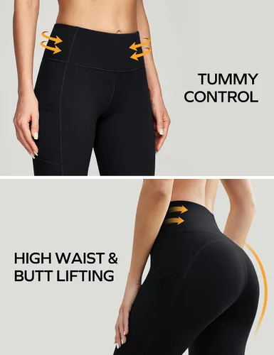 Miniatura 2 de Ewedoos - Pantalones deportivos de yoga para mujer con bolsillos leggings con bolsillos, de tiro alto, con control de abdomen, que no transparentan