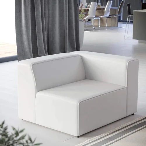 Miniatura 18 de Modway Mingle Sofá seccional de cuero vegano Silla con brazo izquierdo en gris