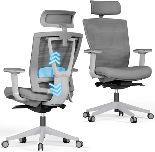 Autonomous ErgoChair Pro Silla de oficina ergonómica Espuma Gris Soporte lumbar ajustable, giratoria y rodante - Sillas de escritorio de oficina en