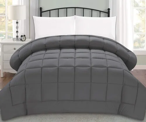 Miniatura 7 de Elegant Comfort Edredón de lujo súper suave de plumón de ganso alternativo, cosido en caja y doble relleno, edredón de calidad premium, calidez