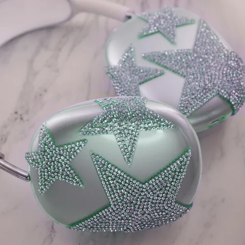 Miniatura 45 de MORWLAT Funda para AirPods Max con Diamantes de Imitación Brillantes Estrellas, Fundas Suaves Bonitas Transparentes y Brillantes para Mujeres