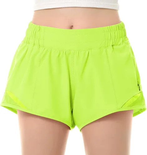 Pantalones cortos deportivos para niñas, de secado rápido, con bolsillo con cremallera, para adolescentes y niños, pantalones cortos deportivos